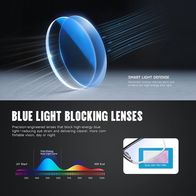 AIMISUV Store 6Pack Reading Glasses Men,Spring Hinge Blue Light Blocking Readers,Anti Eyestrain Computer Magnifying Eyeglasses - Image 3